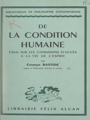 cover image of De la condition humaine
